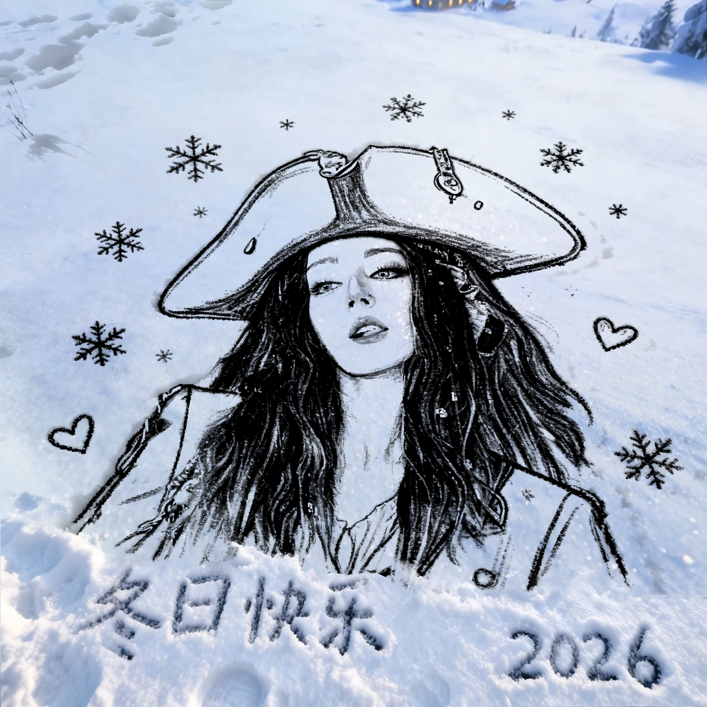 雪地人像礼物生成图 01