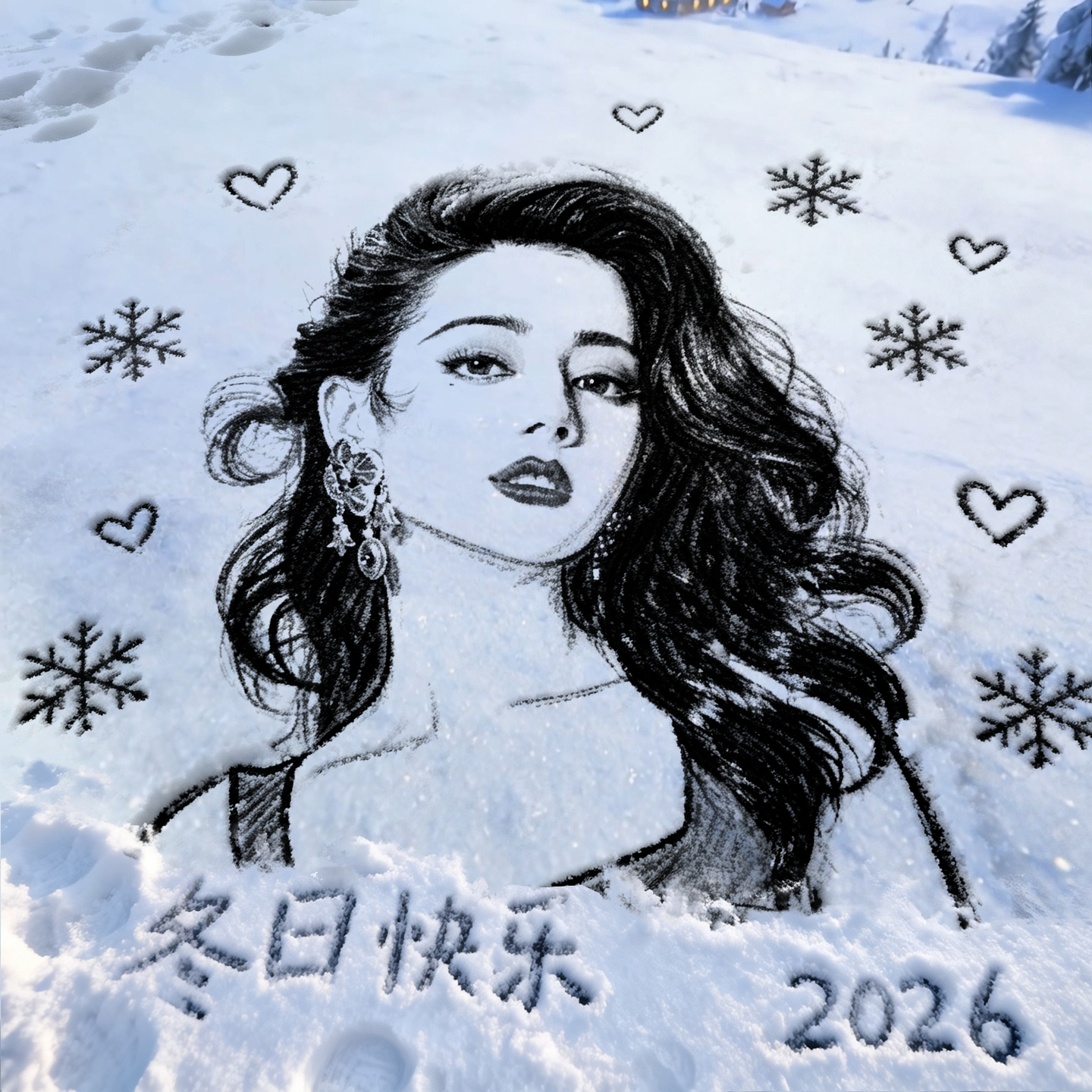 雪地人像礼物生成图 02